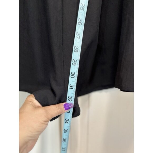 SHEIN‎ Black Short Romper Size Large Faux Tie On Straps Flowy - Picture 4 of 9